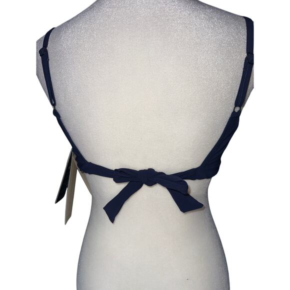 Gottex Profile by Gottex Dandy Bow Tie Bikini Top US 6 Navy Swimwear - Picture 3 of 5